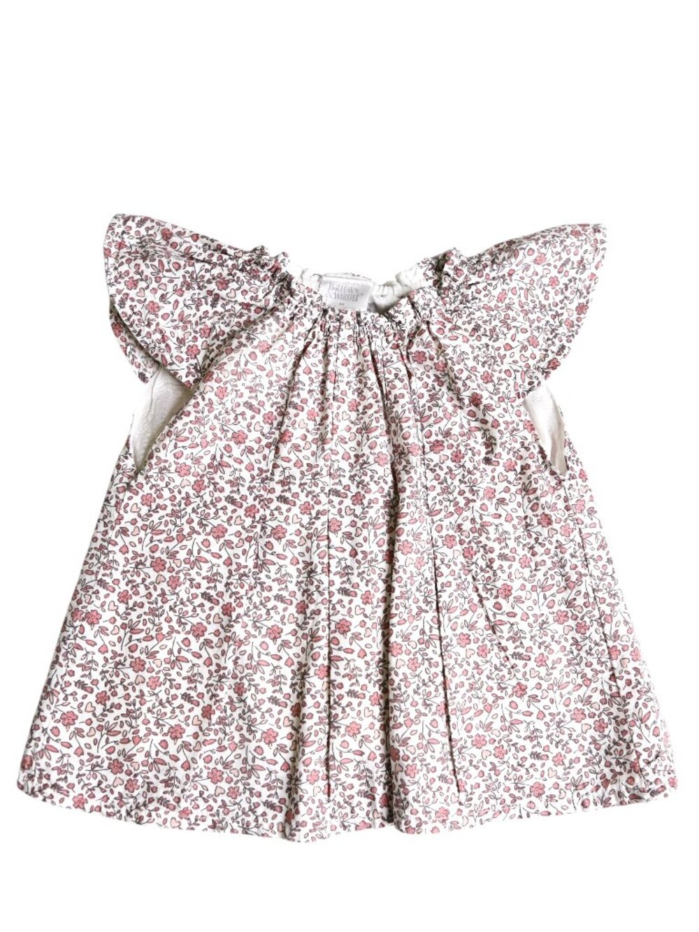 WILLOW & WHISTLE Pink Baby Girl Floral Short Sleeve Top - 9 Months